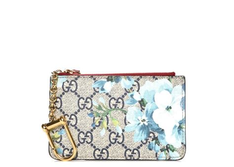 gucci key case monogram gg supreme blooms print blue|Gucci ophidia keychain.